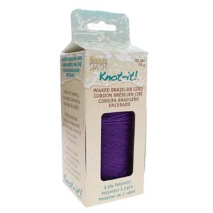 KNOT-IT! 2-Ply Polyester Waxed Cord * NEON PURPLE